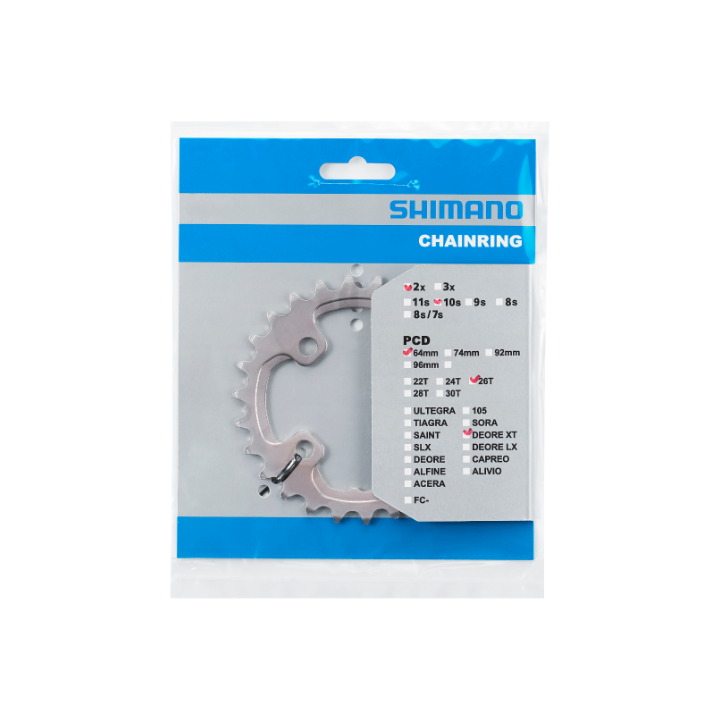 Plato de 26D Shimano M785 XT (38/26) 10V.