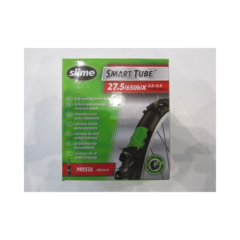 Cámara antipinchazos 27.5 válvula fina Slime