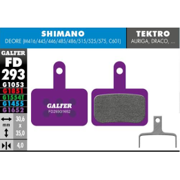 Pastillas de freno Galfer FD293G1652 Shimano Deore BR-M E-Bikes
