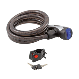 Candado espiral llave plana 15x800mm c/soporte y tapa anti polvo.BTA brand.