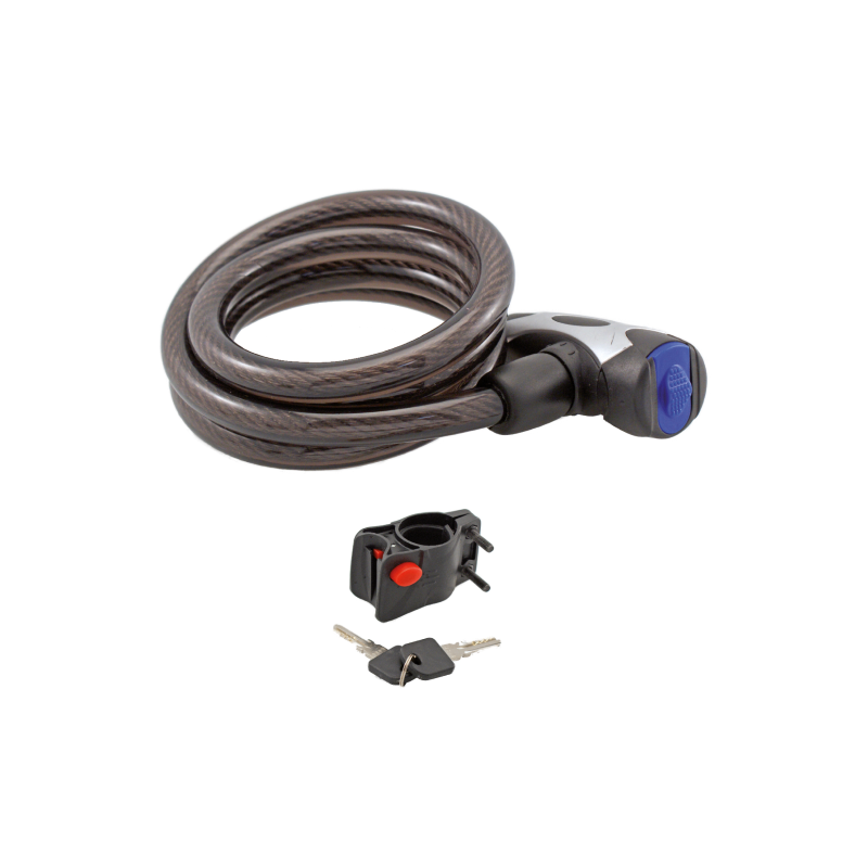 Candado espiral llave plana 15x800mm c/soporte y tapa anti polvo.BTA brand.