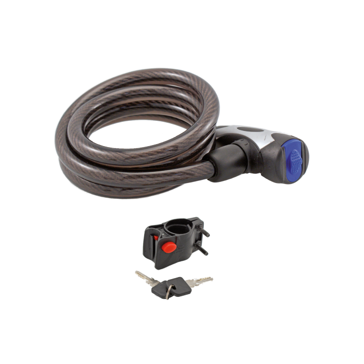Candado espiral llave plana 15x800mm c/soporte y tapa anti polvo.BTA brand.