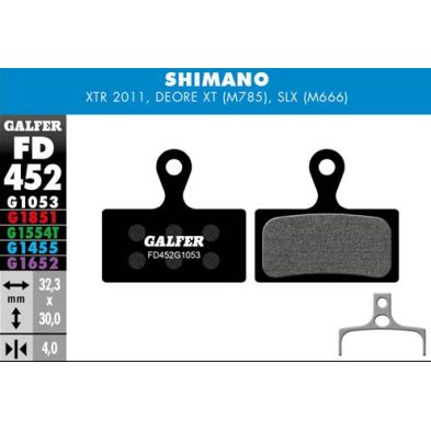 Pastillas de bicicleta Galfer FD452P1053 MTB Standar Shimano XTR, XT Pastillas de bicicleta Galfer FD452P1053 MTB Standar Shimano XTR, XT