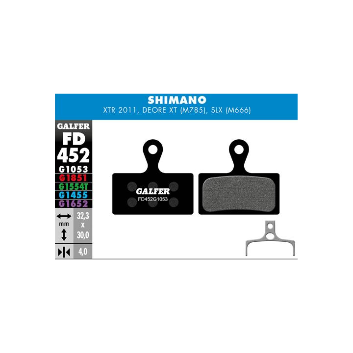 Pastillas de bicicleta Galfer FD452P1053 MTB Standar Shimano XTR, XT