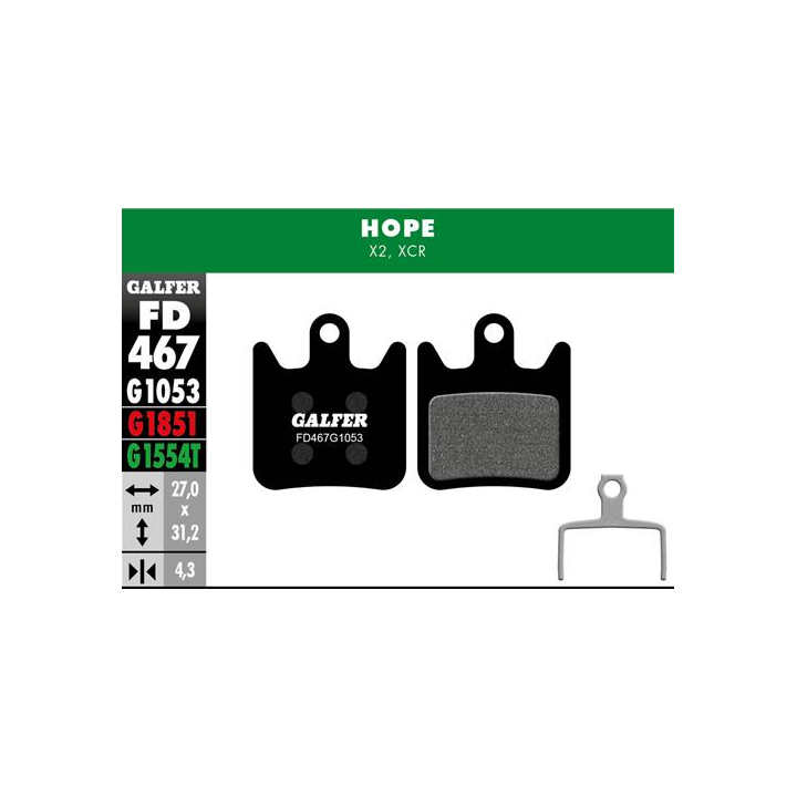 Pastillas de freno Galfer FD467G1053 Performance Hope X2