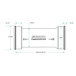 Caja Presión Pedalier Sram 41x121mm FAT BIKE