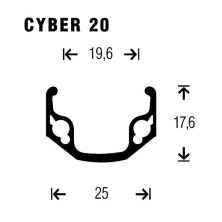 Rueda trasera Gurpil CYBER20 26 negra C/Disco Rosca