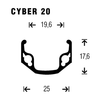 Rueda trasera CYBER-20 26" piñon negra