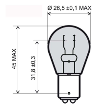 Bombilla de intermitencia 12 v-21 watt bau 15s naranja