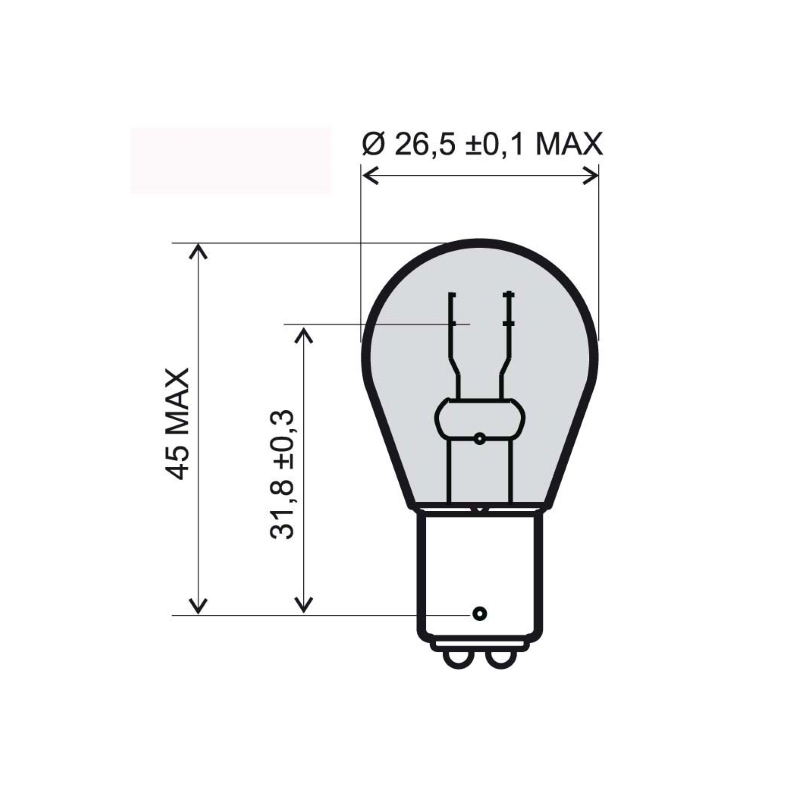 Bombilla de intermitencia 12 v-21 watt bau 15s naranja
