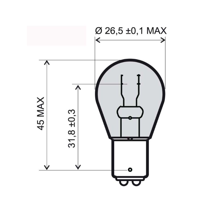 Bombilla de intermitencia 12 v-21 watt bau 15s naranja